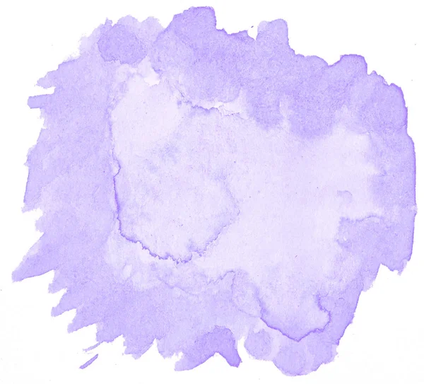 Lilac Pastel Aquarela Desenhado Mão Mancha Lavagem Isolada Fundo Branco — Fotografia de Stock