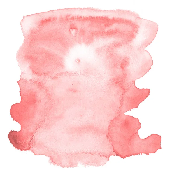 Світло Червона Рожева Акварельна Фарба Намальована Вручну Ізольована Пляма Прання — стокове фото