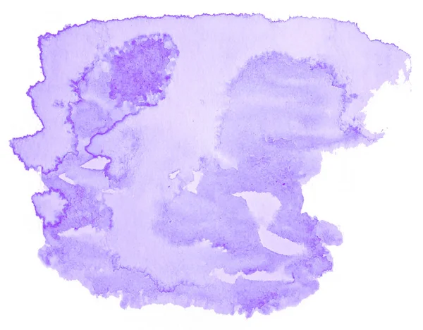 Lilac Pastel Watercolor Hand Drawn Isolated Wash Stain White Background — Stock Photo, Image