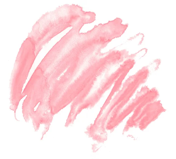 Ljusröda Rosa Akvarell Handritade Isolerade Tvätta Fläcken Vit Bakgrund För — Stockfoto