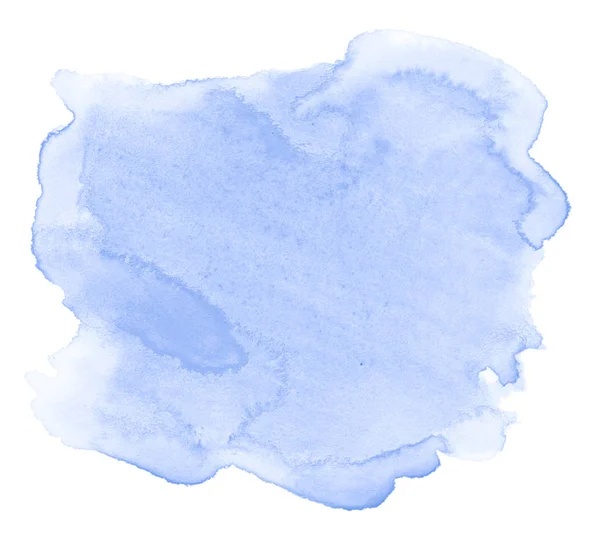 Mancha de lavado aislada dibujada a mano de acuarela azul sobre fondo blanco —  Fotos de Stock