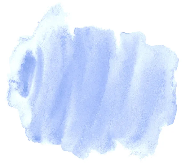 Blaues Aquarell von Hand gezeichnet isolierter Waschfleck auf weißem Hintergrund — Stockfoto