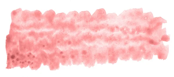 Ljusröda Rosa Akvarell Handritade Isolerade Tvätta Fläcken Vit Bakgrund För — Stockfoto