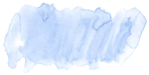 Niebieski akwarela ręcznie rysowane na białym tle umyć plama na biały backgrou — Zdjęcie stockowe