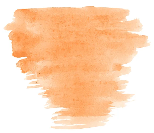 Ανοιχτό Πορτοκαλί Ακουαρέλα Χέρι Απομονωμένες Πλυσίματος Λεκές Λευκό Φόντο Για — Φωτογραφία Αρχείου