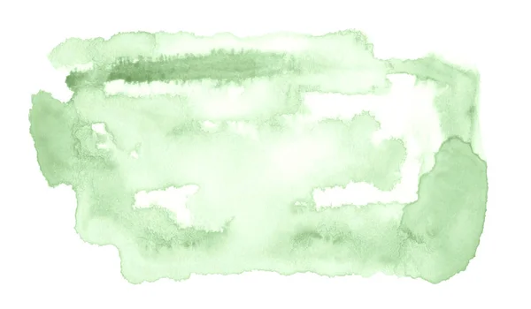 Зеленые Дорожки Акварелью Нарисованной Вручную Белом Фоне Текста Оформления Абстрактная — стоковое фото