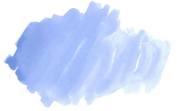 Mancha de lavado aislada dibujada a mano de acuarela azul sobre fondo blanco —  Fotos de Stock