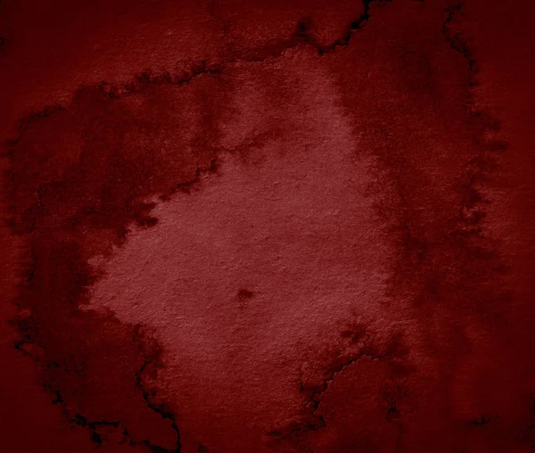 Dunkelroter Aquarell Abstrakter Hintergrund Fleck Farbkleckse Fleck Scheidung Alarmierendes Blutrotes — Stockfoto