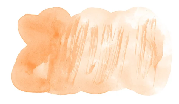 Naranja Claro Acuarela Dibujado Mano Mancha Lavado Aislado Sobre Fondo — Foto de Stock