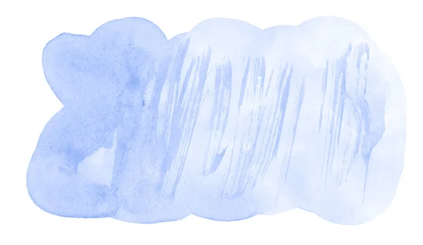 Mancha de lavagem isolada desenhada à mão aquarela azul no backgrou branco — Fotografia de Stock