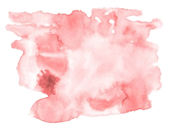 Rouge Clair Aquarelle Rose Dessinée Main Tache Lavage Isolé Sur — Photo