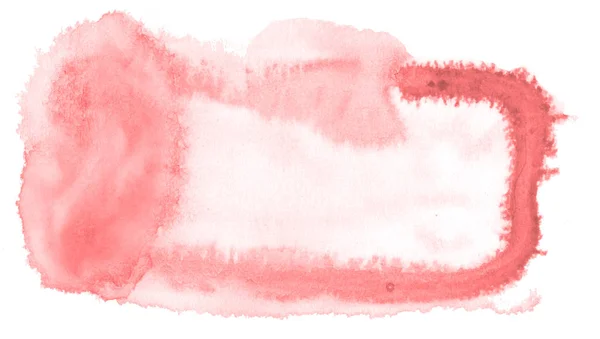 Rojo Claro Rosa Acuarela Dibujado Mano Mancha Lavado Aislado Sobre — Foto de Stock