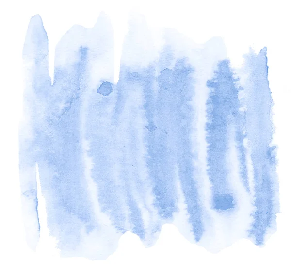 백색 backgrou에 블루 수채화 손으로 그린 절연된 워시 얼룩 — 스톡 사진
