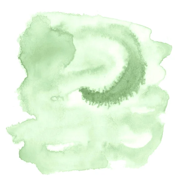 Grünes Pastellfarbenes Aquarell Handgezeichnet Isolierter Waschfleck Auf Weißem Hintergrund Für — Stockfoto