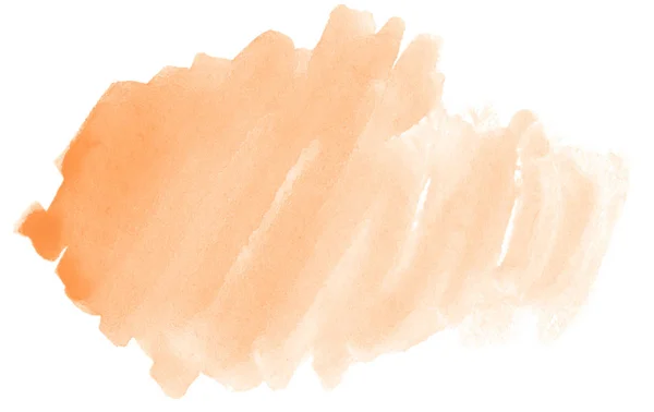 Luce Arancione Acquerello Disegnato Mano Isolato Macchia Lavaggio Sfondo Bianco — Foto Stock