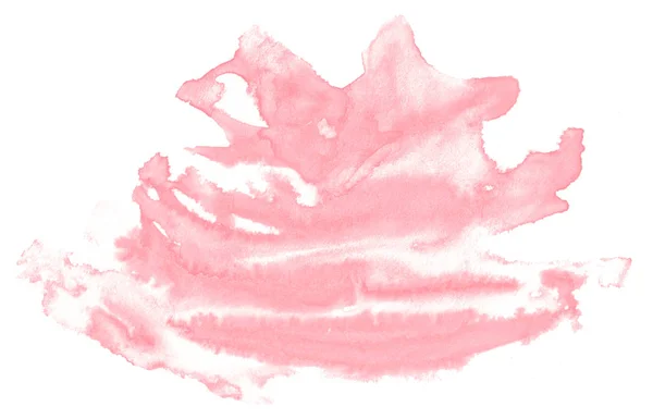 Світло Червона Рожева Акварельна Фарба Намальована Вручну Ізольована Пляма Прання — стокове фото