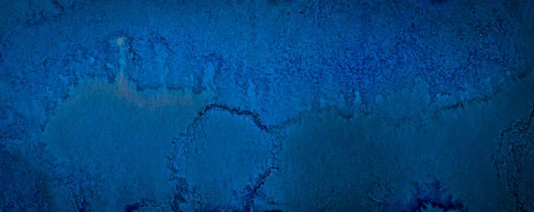 Fond Abstrait Aquarelle Bleu Foncé Saturé Tache Éclaboussure Peinture Tache — Photo