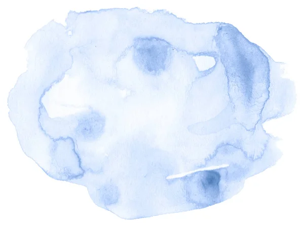 Синій акварельний мальований ручний ізольований пляма миття на білому фоні — стокове фото
