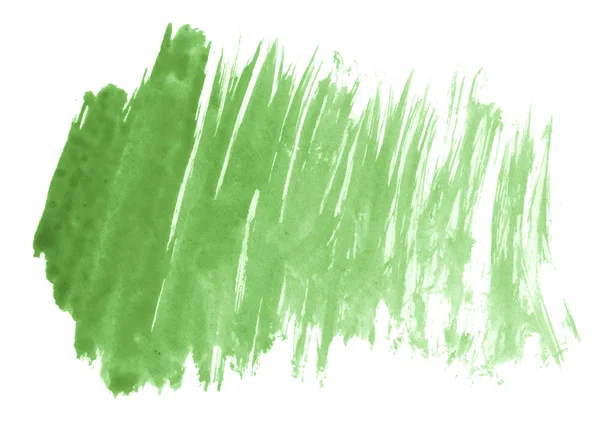 Groene Aquarel Handgetekende Geïsoleerde Wassen Vlek Witte Achtergrond Voor Tekst — Stockfoto