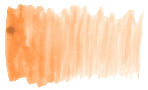 Licht Oranje Aquarel Handgetekende Geïsoleerd Wassen Vlek Witte Achtergrond Voor — Stockfoto