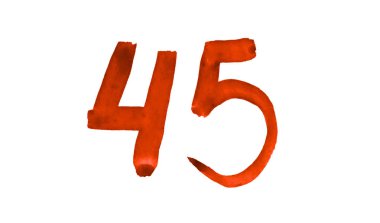 45 numaralı boyalı suluboya fırça ile. Vintage işaret