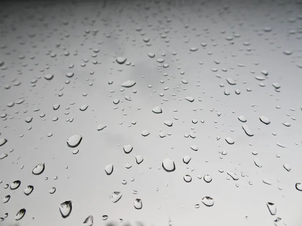 Grandes Gotas Chuva Pára Brisas Carro Textura Gotas Água Vidro — Fotografia de Stock