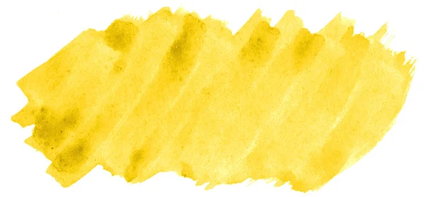 Aquarelle jaune fond abstrait, tache, éclaboussure de peinture, stai — Photo