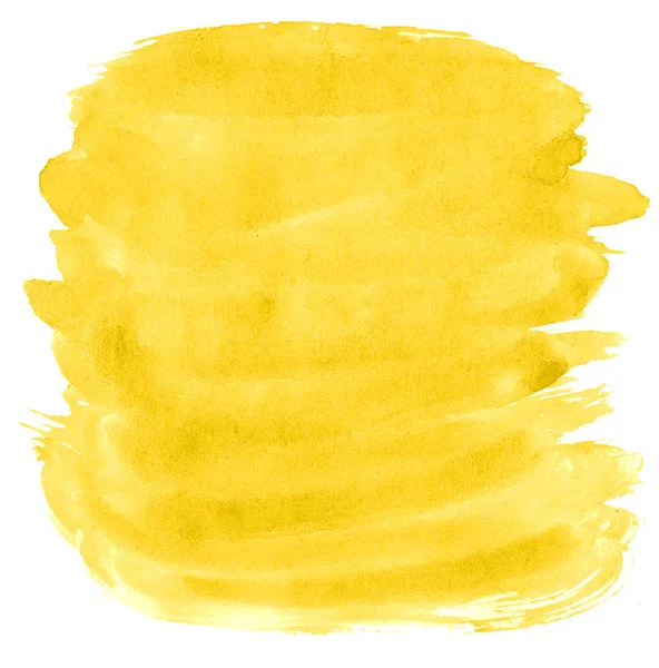 Yellow watercolor abstract background, stain, splash paint, stai — 스톡 사진