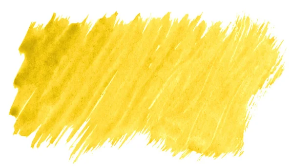 Yellow watercolor abstract background, stain, splash paint, stai — Stock Photo, Image