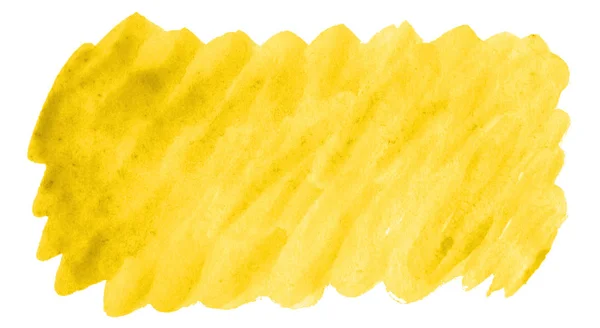 Yellow watercolor abstract background, stain, splash paint, stai — ストック写真
