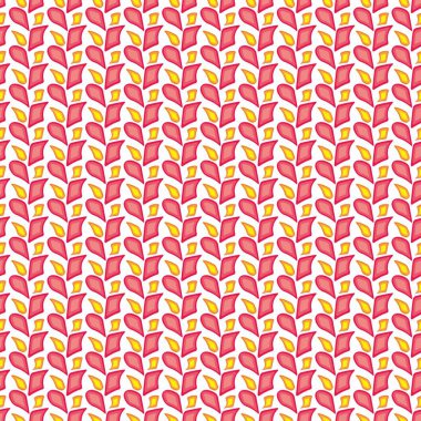 Pastel pembe ve sarı şekillerin dikişsiz deseni. Kumaşlar, duvar kağıtları, kaplamalar, baskılar ve tasarımlar için soyut arka plan. Eps dosyası, vektör - şablon herhangi bir form dolduracak.
