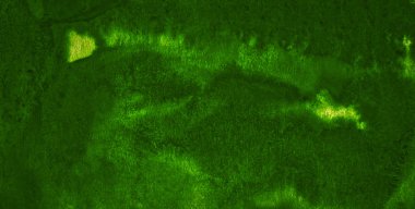 Yırtık darbeler ve çizgiler ile koyu yeşil suluboya çerçeve. Tasarım, düzenler ve desenler için soyut arka plan. Metin için kopyalama alanı ile.