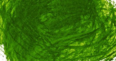 Yırtık darbeler ve çizgiler ile koyu yeşil suluboya çerçeve. Tasarım, düzenler ve desenler için soyut arka plan. Metin için kopyalama alanı ile.