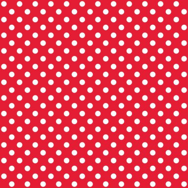 Kusursuz desen, kırmızı arka plan üzerinde büyük beyaz bir noktadır. Herhangi bir formu doldurmak için uygun Eps Vektör dosyası.