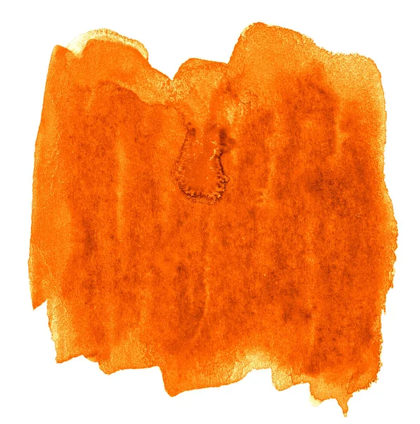 Яркий оранжевый акварель абстрактный фон, пятно, всплеск пай — стоковое фото
