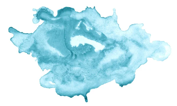Niebieskie Azure Akwarela Odosobnionym Miejscu Rozwodów Granic Ramka Miejscem Kopiowania — Zdjęcie stockowe