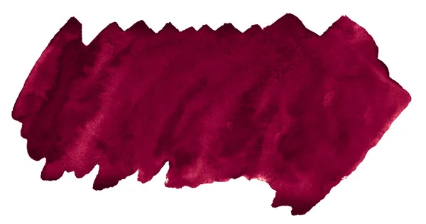 ブルゴーニュ水彩画の背景 塗料の孤立したスポット ユニークな汚れや形状 水彩画のラフブラシの汚れ コピースペース付き — ストック写真