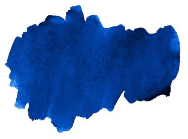 Koyu mavi suluboya, soyut arka plan, uzay renkleri, boşanmalar ve sınırları olan izole bir yer. Tasarım ve dekorasyon için klasik resimler. Kopyalama alanı olan çerçeve.