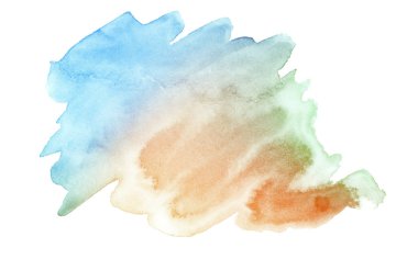 Pastel renklerde, kağıt bazlı doğal boya lekeleriyle suluboya lekeleri. Tasarım için izole bir çerçeve. Özgün özgün arkaplan.