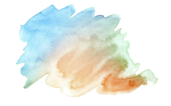 Kolorowe Plamy Akwarelowe Pastelowych Kolorach Naturalnymi Plamami Farby Papierowej Izolowana — Zdjęcie stockowe