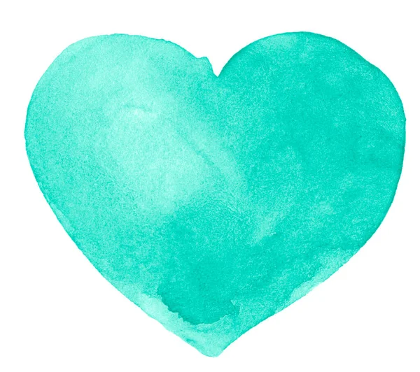 Gök Mavisi Suluboya Kalp Şekli Temiz Kenarlı Arka Plan Doğal — Stok fotoğraf