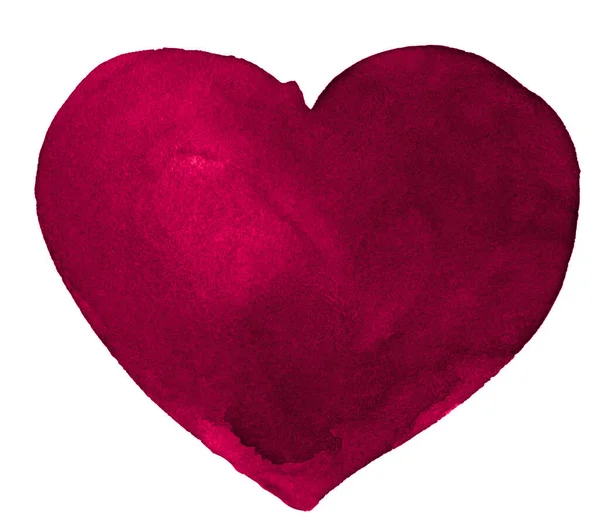 Burgundy Suluboya Kalp Şekli Temiz Kenarlı Arka Plan Doğal Sıçramalar — Stok fotoğraf