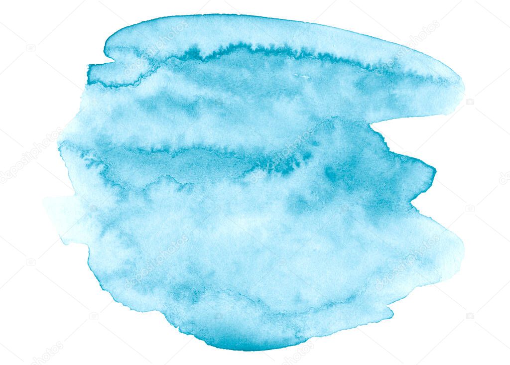 Sea blue watercolor isolated spots. Watercolor background for design.