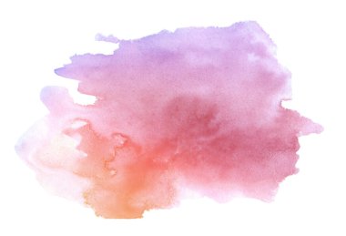 Kağıt destesinde pastel renkli suluboya lekeler var. Fırçayla çizilmiş izole bir el. Özgün özgün özgün arkaplan.