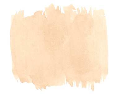 Bej suluboya, temiz kenarlı arka plan ve doğal sıçramalar. Kum rengi suluboya fırça lekeleri. Boşluğu kopyala.