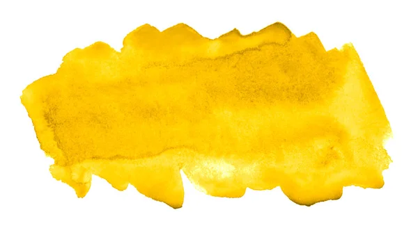 Manchas Aguarela Amarelas Brilhantes Pintado Com Uma Escova Mão — Fotografia de Stock