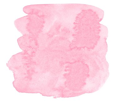 Pembe suluboya arka plan, temiz kenarlar ve noktalar. Suluboya fırça lekeleri. Metin için kopyalama alanı olan çerçeve.