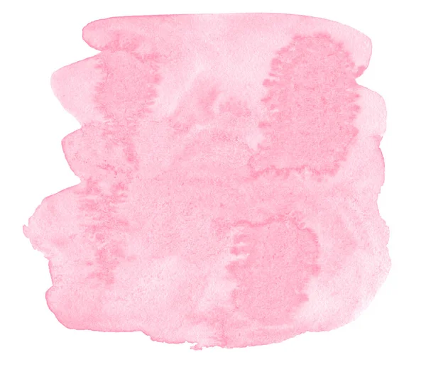 Fundo Aquarela Rosa Com Bordas Claras Manchas Manchas Pincel Aquarela — Fotografia de Stock