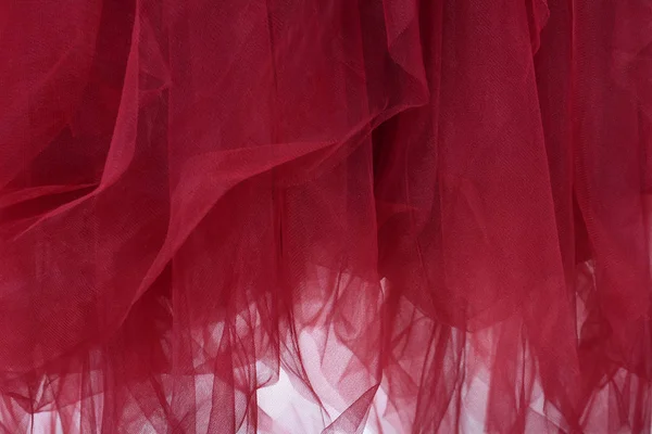 Red skirt made of tulle on white — Stock Photo, Image