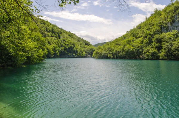 Γραφικά Καλοκαιρινά Τοπία Του Πάρκου Λιμνών Πλίτβιτσε Κροατία — Φωτογραφία Αρχείου
